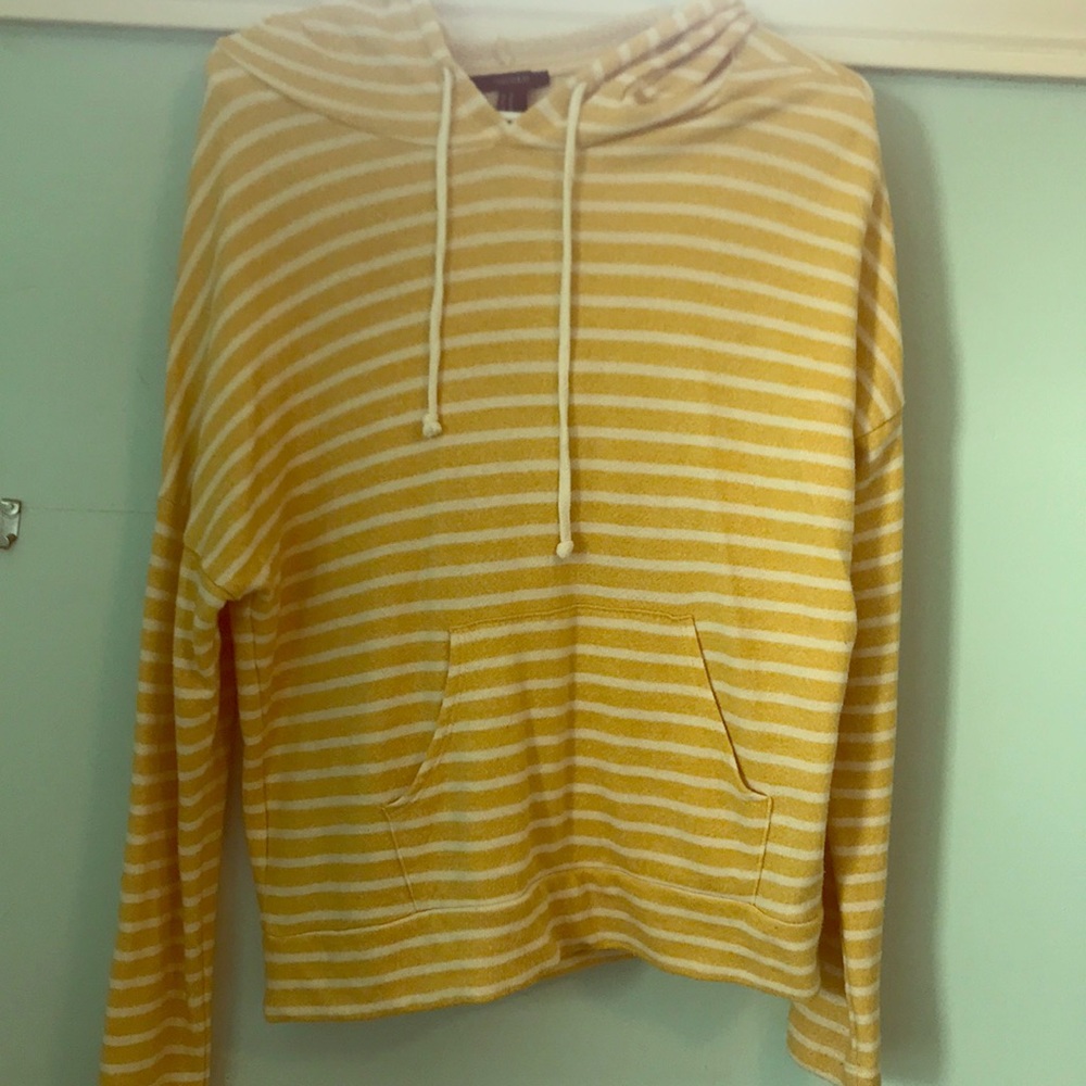 Yellow striped hoodie